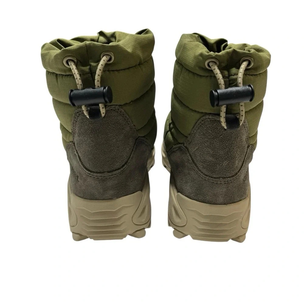 Merrell Boots Mens 4  Moc Zero Winter Green Tall Quilted Insulated Slip On Snow‎